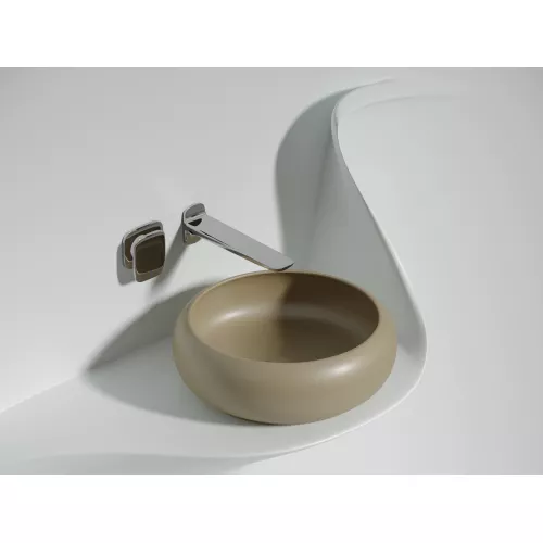 Умывальник чаша Ceramica Nova накладная круглая (цвет Капучино Матовый) Element 360*360*120мм, Выбрать цвет: Бежевый, изображение 5