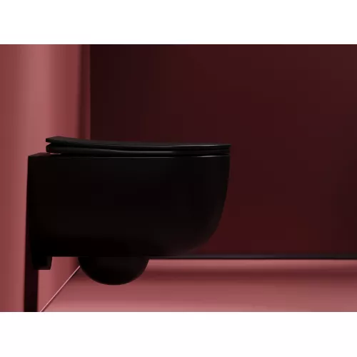 Подвесной унитаз Ceramica Nova  Modena  Rimless (цвет Черный Матовый), Выбрать цвет: Черный, изображение 2