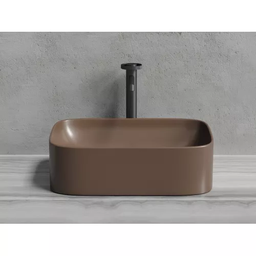 Умывальник чаша Ceramica Nova накладная прямоугольная (цвет Темно-Коричневый Матовый) Element 505*380*150мм, Выбрать цвет: Коричневый, изображение 5