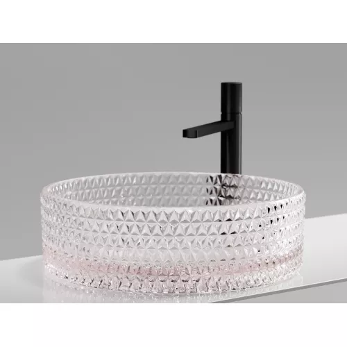 Умывальник чаша Ceramica Nova накладная круглая (цвет розовый) Cristal 360*360*112мм, Выбрать цвет: Розовый, изображение 9