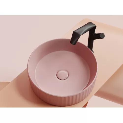 Умывальник чаша Ceramica Nova накладная круглая (цвет Розовый Матовый) Element 360*360*115мм, Выбрать цвет: Розовый