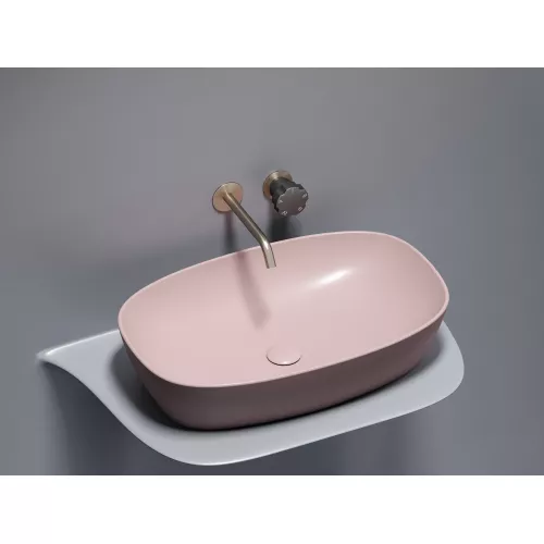 Умывальник чаша Ceramica Nova накладная овальная (цвет Розовый Матовый) Element 600*380*138мм, Выбрать цвет: Розовый, изображение 5