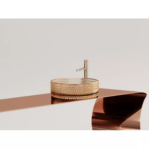 Умывальник чаша Ceramica Nova  накладная круглая (цвет бежевый) Cristal 360*360*112мм, Выбрать цвет: Бежевый, изображение 6