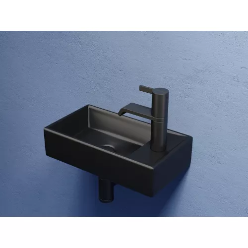 Умывальник подвесной Ceramica Nova L/R,  черный матовый Element 407*217*100, Выбрать цвет: Черный матовый, Ориентация: левая, изображение 5