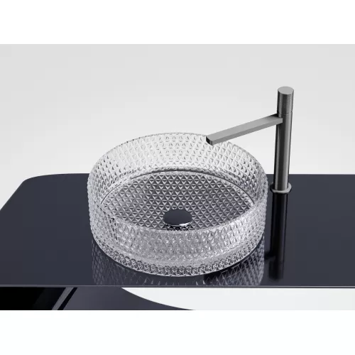Умывальник чаша Ceramica Nova накладная круглая (прозрачная) Cristal 360*360*112мм, Выбрать цвет: Прозрачный, изображение 12