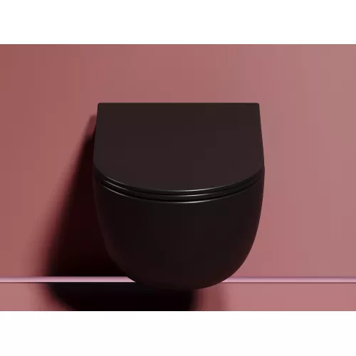Подвесной унитаз Ceramica Nova  Modena  Rimless (цвет Черный Матовый), Выбрать цвет: Черный, изображение 4
