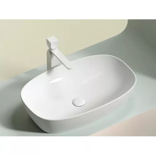 Умывальник чаша Ceramica Nova накладная овальная Element 600*380*138мм, Выбрать цвет: Белый, изображение 2