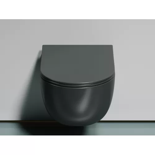 Подвесной унитаз Ceramica Nova Modena  Rimless (цвет Темный Антрацит Матовый),, Выбрать цвет: Темный антрацит матовый, изображение 2