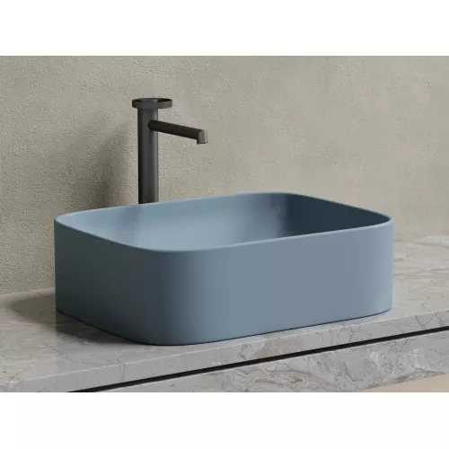 Умывальник чаша Ceramica Nova накладная прямоугольная (цвет Серо-Голубой Матовый) Element 505*380*150мм, Выбрать цвет: Серо-голубой, изображение 6