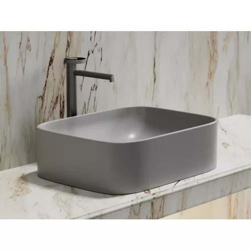 Умывальник чаша Ceramica Nova накладная прямоугольная (цвет Серый Матовый) Element 505*380*150мм, Выбрать цвет: Серый, изображение 6