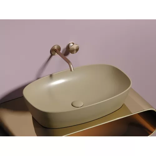 Умывальник чаша Ceramica Nova накладная овальная (цвет Капучино Матовый) Element 600*380*138мм, Выбрать цвет: Бежевый, изображение 6