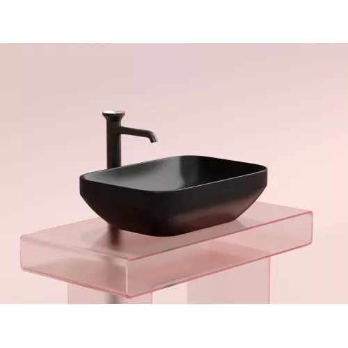 Умывальник чаша Ceramica Nova накладная прямоугольная (цвет Черный Матовый) Element 500*359*145мм, Выбрать цвет: Черный, изображение 6