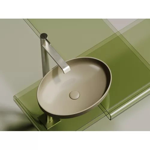 Умывальник чаша Ceramica Nova накладная овальная (цвет Капучино Матовый) Element 502*363*145мм, Выбрать цвет: Бежевый, изображение 6