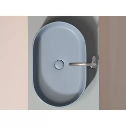 Умывальник чаша Ceramica Nova накладная овальная (цвет Серо-Голубой Матовый) Element 608*385*122мм, Выбрать цвет: Серо-голубой, изображение 6