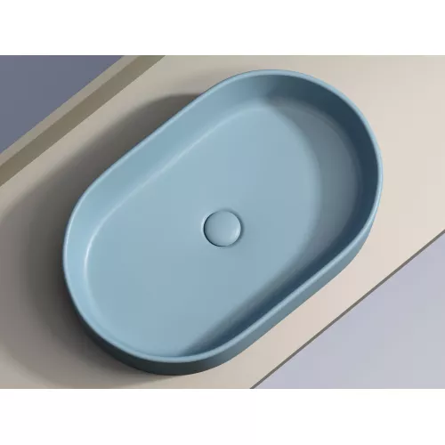 Умывальник чаша Ceramica Nova накладная овальная (цвет Голубой Матовый) Element 608*385*122мм, Выбрать цвет: Голубой, изображение 7