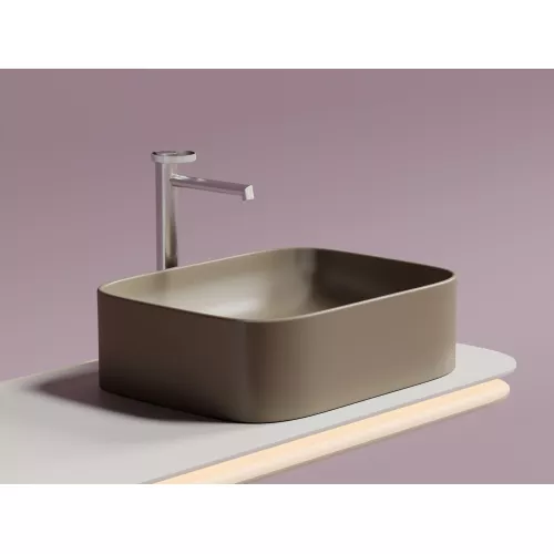 Умывальник чаша Ceramica Nova  накладная прямоугольная (цвет Капучино Матовый) Element 505*380*150мм, Выбрать цвет: Капучино, изображение 6