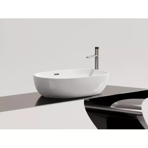 Умывальник чаша Ceramica Nova накладная овальная со сливом переливом Element 610*420*155мм, изображение 6