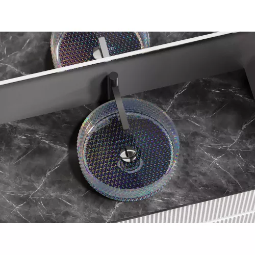 Умывальник чаша Ceramica Nova накладная круглая (цвет неон) Cristal 360*360*112мм, Выбрать цвет: Неон, изображение 6