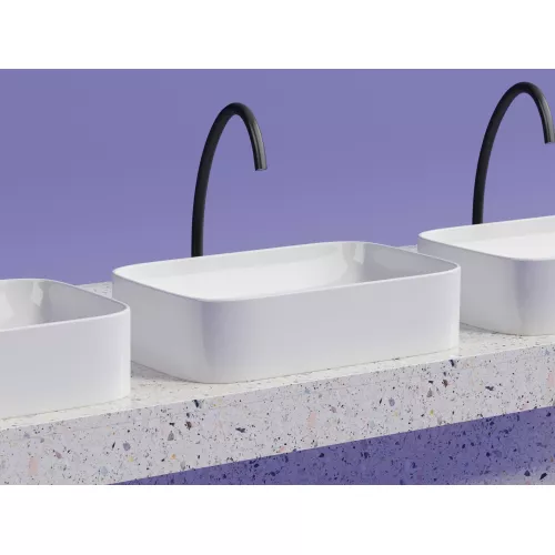 Умывальник чаша Ceramica Nova накладная прямоугольная Element 605*380*150мм, Выбрать цвет: Белый, изображение 7