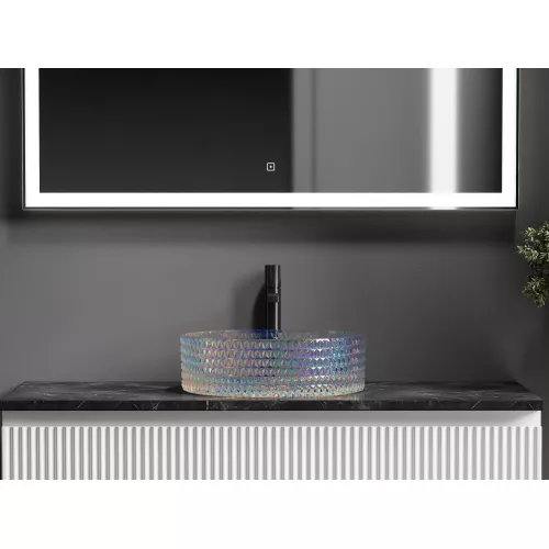 Умывальник чаша Ceramica Nova накладная круглая (цвет неон) Cristal 360*360*112мм, Выбрать цвет: Неон, изображение 7