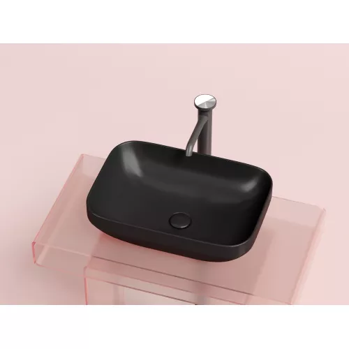 Умывальник чаша Ceramica Nova накладная прямоугольная (цвет Черный Матовый) Element 500*359*145мм, Выбрать цвет: Черный, изображение 7