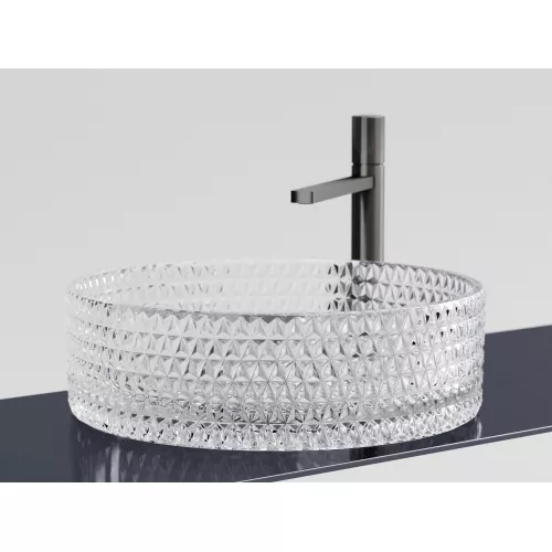 Умывальник чаша Ceramica Nova накладная круглая (прозрачная) Cristal 360*360*112мм, Выбрать цвет: Прозрачный, изображение 13