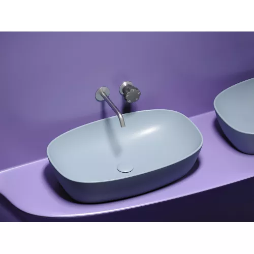 Умывальник чаша Ceramica Nova накладная овальная (цвет Серо-Голубой Матовый) Element 600*380*138мм, Выбрать цвет: Серо-голубой, изображение 7