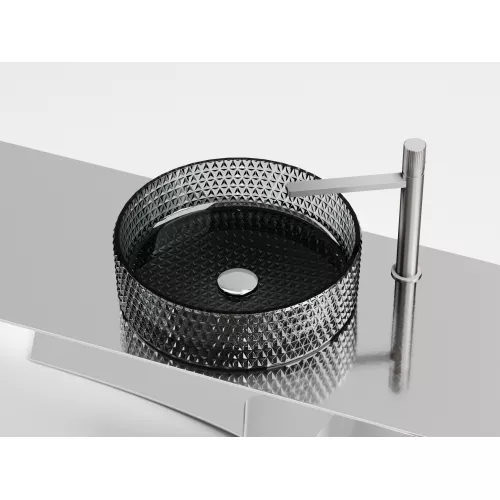 Умывальник чаша Ceramica Nova накладная круглая (цвет черный) Cristal 360*360*112мм, Выбрать цвет: Черный, изображение 7