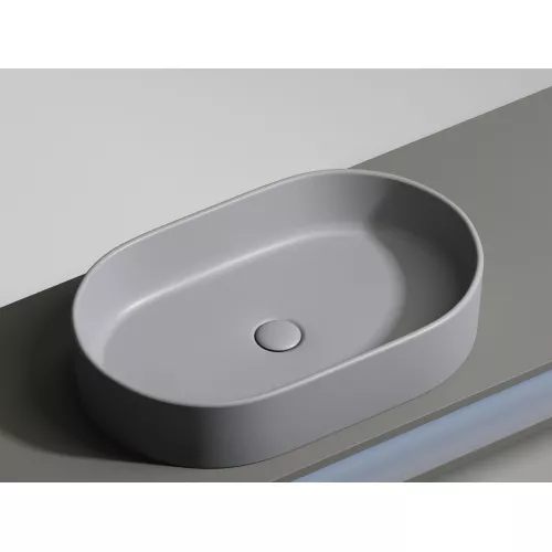 Умывальник чаша Ceramica Nova накладная овальная (цвет Антрацит Матовый) Element 608*385*122мм, Выбрать цвет: Серый антрацит, изображение 7
