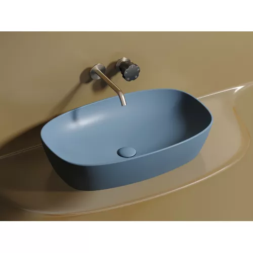 Умывальник чаша Ceramica Nova накладная овальная (цвет Голубой Матовый) Element 600*380*138мм, Выбрать цвет: Голубой, изображение 7