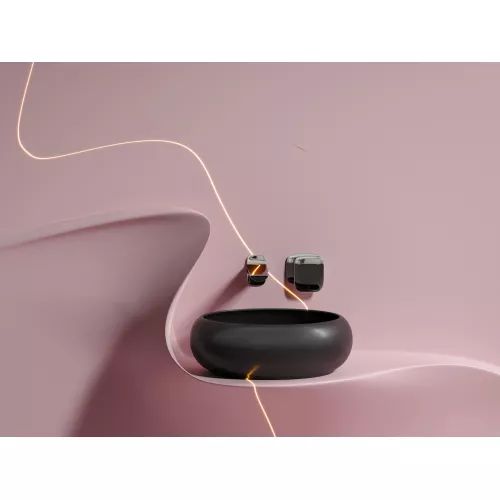 Умывальник чаша Ceramica Nova накладная круглая (цвет Черный Матовый) Element 360*360*120мм, Выбрать цвет: Черный, изображение 7