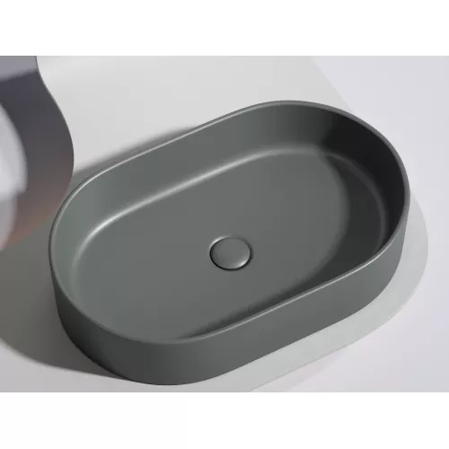 Умывальник чаша Ceramica Nova накладная овальная (цвет Темный Антрацит Матовый) Element 608*385*122мм, Выбрать цвет: Темно-серый, изображение 7