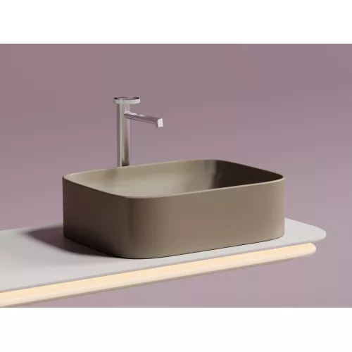 Умывальник чаша Ceramica Nova  накладная прямоугольная (цвет Капучино Матовый) Element 505*380*150мм, Выбрать цвет: Капучино, изображение 7
