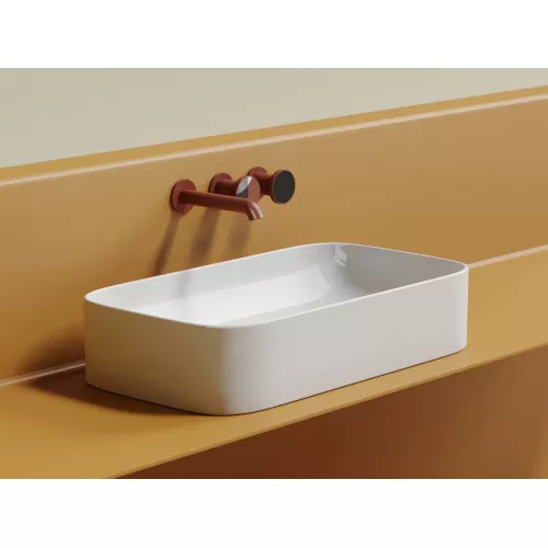 Умывальник чаша Ceramica Nova  накладная прямоугольная Element 705*380*150мм, Выбрать цвет: Белый, изображение 7