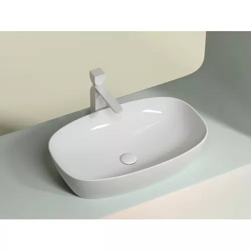 Умывальник чаша Ceramica Nova накладная овальная Element 600*380*138мм, Выбрать цвет: Белый, изображение 3