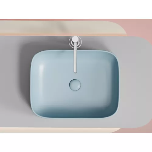 Умывальник чаша Ceramica Nova накладная прямоугольная (цвет Голубой Матовый) Element 505*380*150мм, Выбрать цвет: Голубой, изображение 7