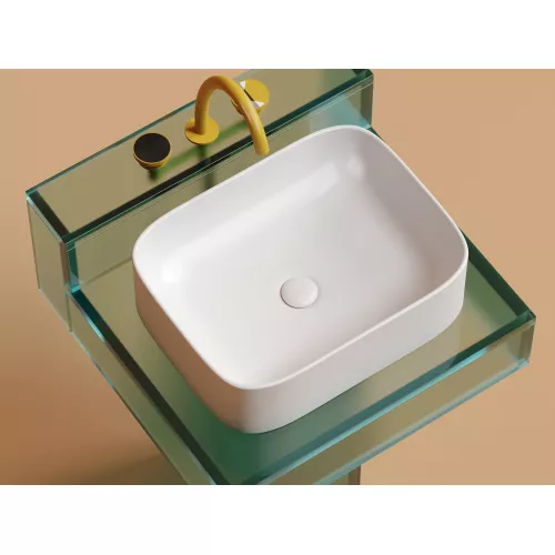 Умывальник чаша Ceramica Nova  накладная прямоугольная (цвет Белый Матовый) Element 505*380*150мм, Выбрать цвет: Белый матовый, изображение 7