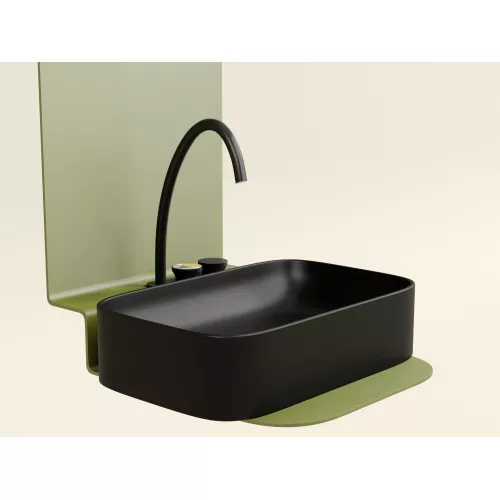 Умывальник чаша Ceramica Nova накладная прямоугольная (цвет Черный Матовый) Element 605*380*122мм, Выбрать цвет: Черный, изображение 7