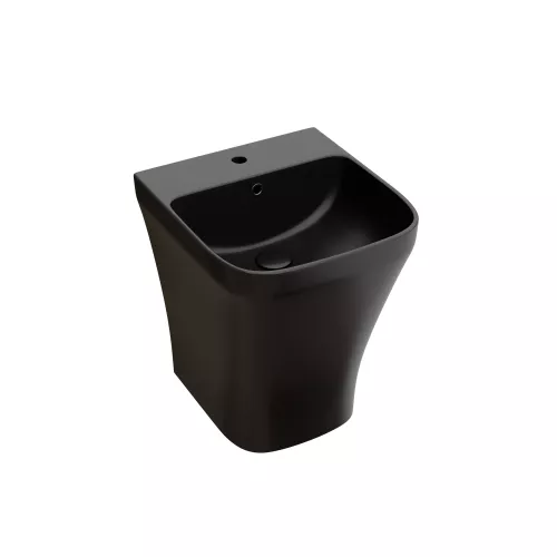 Раковина Ceramica Nova моноблок подвесная DION (Черный Матовый) с отверстием под смеситель, со сливом переливом, Выбрать цвет: Черный, изображение 7
