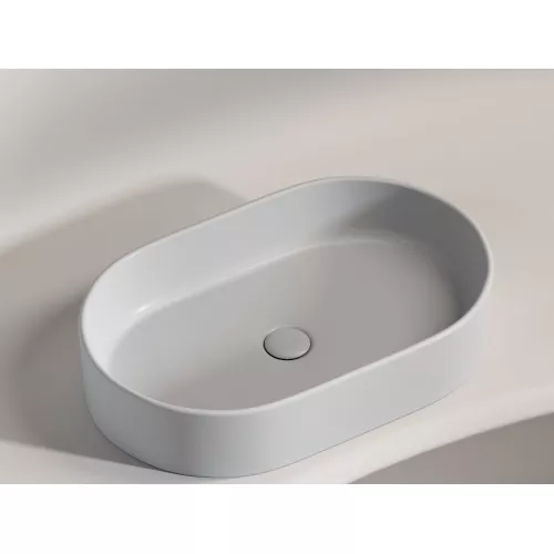 Умывальник чаша Ceramica Nova накладная овальная (цвет Серый Матовый) Element 608*385*122мм, Выбрать цвет: Серый, изображение 7