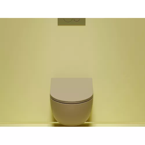 Подвесной унитаз Ceramica Nova Modena Rimless (цвет Капучино Матовый), Выбрать цвет: Бежевый, изображение 4