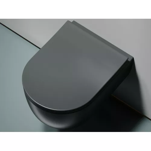 Подвесной унитаз Ceramica Nova Modena  Rimless (цвет Темный Антрацит Матовый),, Выбрать цвет: Темный антрацит матовый, изображение 3
