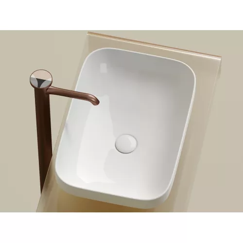 Умывальник чаша Ceramica Nova накладная прямоугольная Element 500*359*145мм, Выбрать цвет: Белый, изображение 8