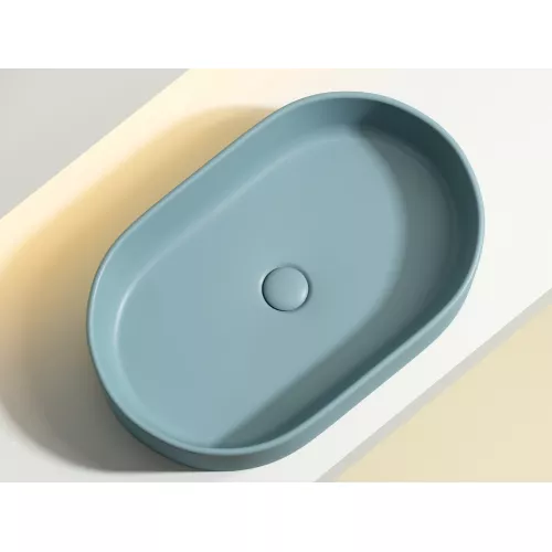 Умывальник чаша Ceramica Nova накладная овальная (цвет Зеленый Матовый) Element 608*385*122мм, Выбрать цвет: Зеленый, изображение 8