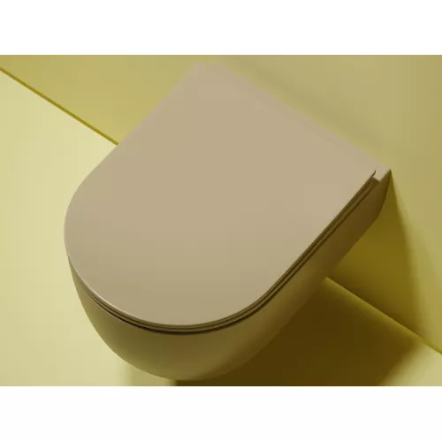 Подвесной унитаз Ceramica Nova Modena Rimless (цвет Капучино Матовый), Выбрать цвет: Бежевый, изображение 3