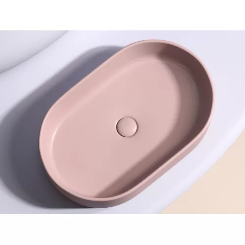 Умывальник чаша Ceramica Nova  накладная овальная (цвет Розовый Матовый) Element 608*385*122мм, Выбрать цвет: Розовый, изображение 8