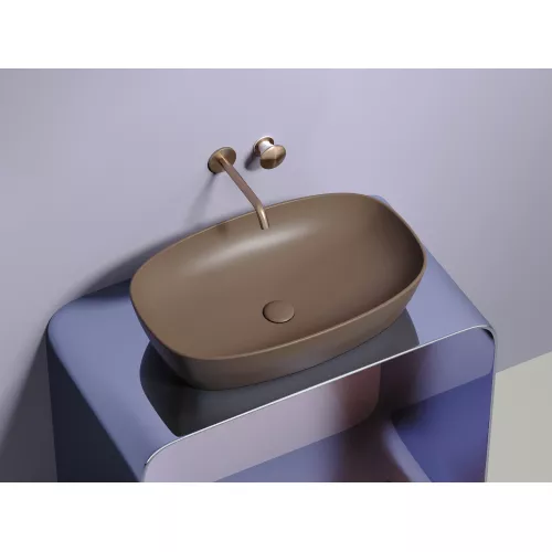 Умывальник чаша Ceramica Nova накладная овальная (цвет Темно-Коричневый Матовый) 600*380*138мм, Выбрать цвет: Коричневый