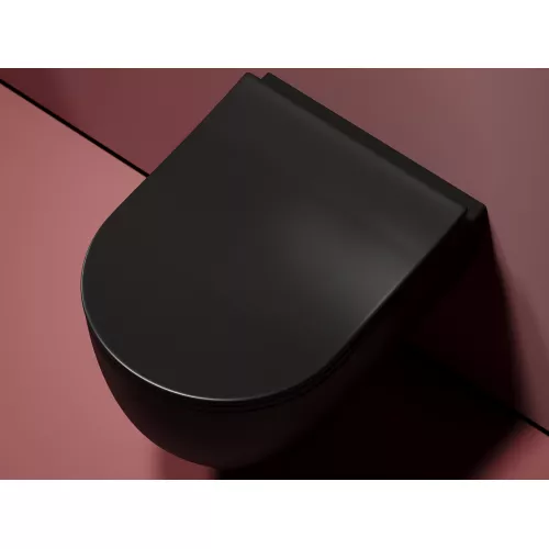 Подвесной унитаз Ceramica Nova  Modena  Rimless (цвет Черный Матовый), Выбрать цвет: Черный, изображение 3