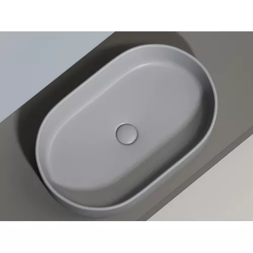 Умывальник чаша Ceramica Nova накладная овальная (цвет Антрацит Матовый) Element 608*385*122мм, Выбрать цвет: Серый антрацит, изображение 8