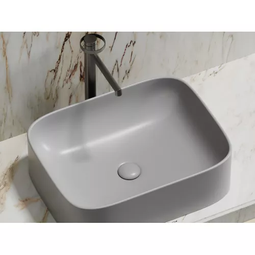 Умывальник чаша Ceramica Nova накладная прямоугольная (цвет Серый Матовый) Element 505*380*150мм, Выбрать цвет: Серый, изображение 8